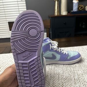 Nike Lavender and Aqua High-Top Sneakers. Jordan sneakers
